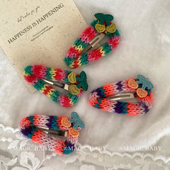 Fashion Cute Sweet Cherry Hair Clips for Baby Girls Elegant Kawaii Plush Snap Clips for Kids Children Hair Accessories in Stock