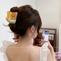 Cute Bear Animals Acetate Hair Claw Clips for Girls Fashion Trendy Simple Haarspange for Women Ladies Kids Hair Accessories