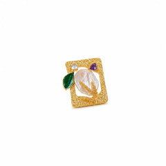 Female Gold Green Baroque Pearl 18k Gold-plated Brooch Elegant Vintage Charms Low MOQ in Stock Jewelry for Women Causal Party