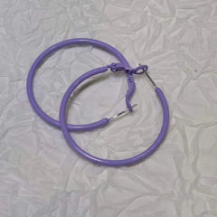 Female Pink Purple Hot Sale Large Hoop Earring Fashion Sweet Simple Trendy Affordable Wholesale High Quality Jewelry Accessories