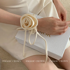 High Quality Fabric Girls' Elegant Princess Scrunchies Women Ladies' Sweet Stunning Flower Hair Ties Ribbon Hair Accessories