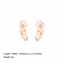 Fashion Flower Copper 18K Gold Plated Hoop Earrings for Girls Sweet Butterfly Jewelry for Women Ladies Wholesale China Supplier