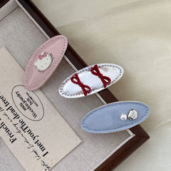 Girly Aesthetic Small Cat Bowknot Snap Clips Sweet Cute Pink Fashion Wholesale in Stock Hairpins Accessories for Children Kids