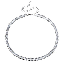 Simple Rhinestone Fashion Glitter Sparkle Necklaces for Girls Minimalistic Jewelry Suits for Women Ladies Female Accessories