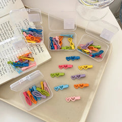 Cute Alligators Heart Hair Clips for Girls Women Solid Color in Bright Colors Fashionable Alloy Hair Accessories Sweet Stylish