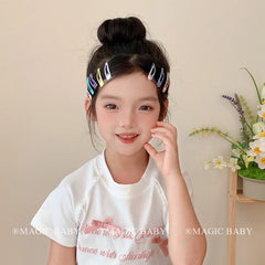 Children Candy Color Dots Grid Solid Color Small Snap Clips Sweet Fashion Cute Wholesale in Stock Hairpins Accessories for Kids