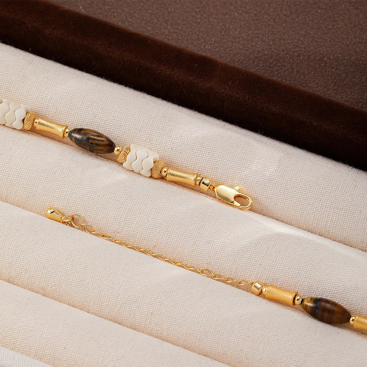 Fashion Tiger Eye Stone Resin Copper 18K Gold Plated Jewelry Sets for Girls Necklaces Bracelets for Women Ladies Wholesale