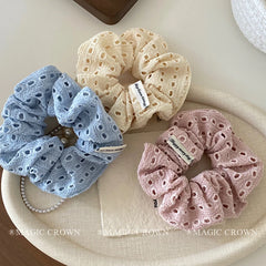 Female Solid Color Large Elastic Ponytail Holder Scrunchies Elegant Fashion Wholesale in Stock Hair Ties Accessories for Women