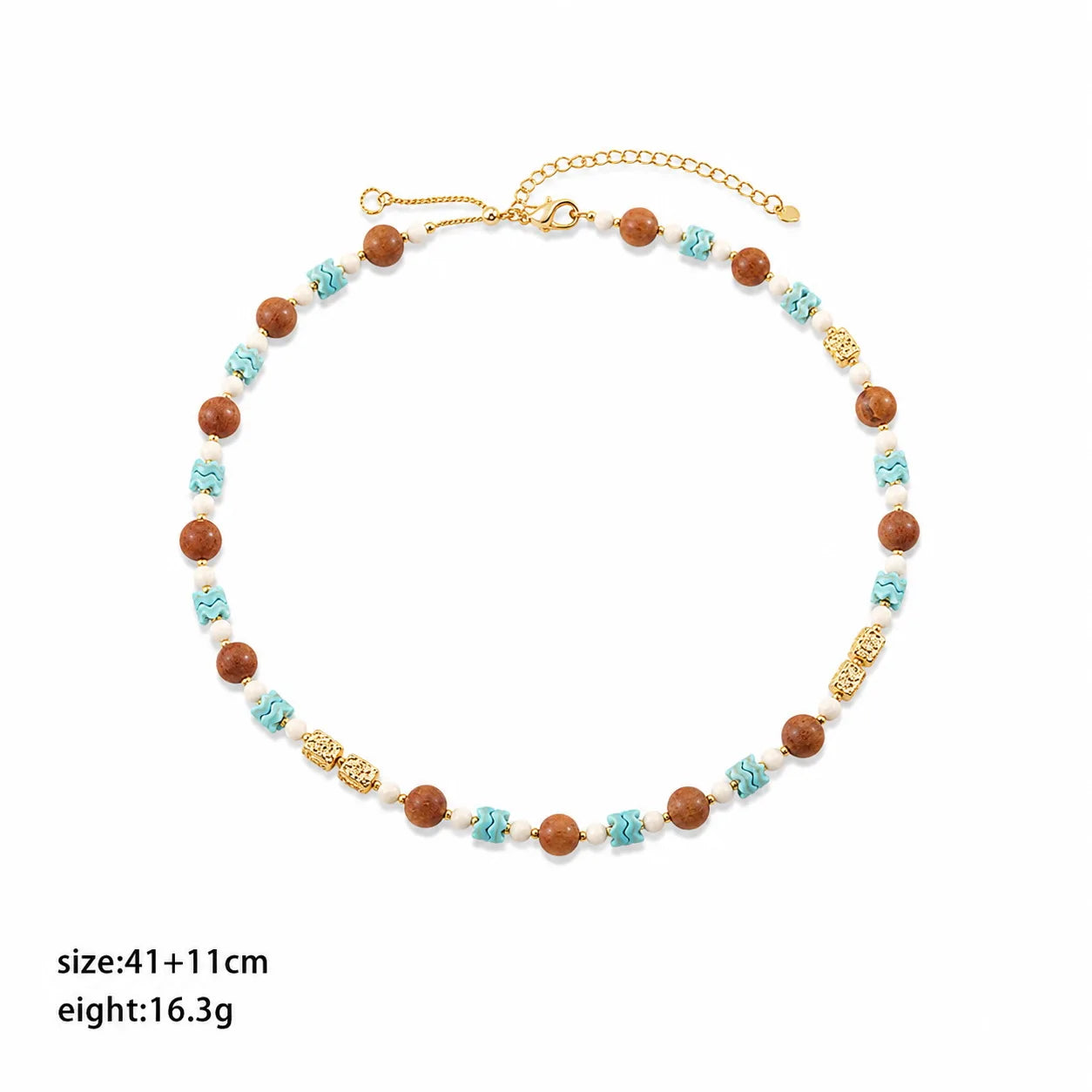 Fashion Copper 18K Gold Plated Beads Necklaces for Girls Sweet Elegant Vacation Jewelry for Women Ladies Wholesale Manufacturer