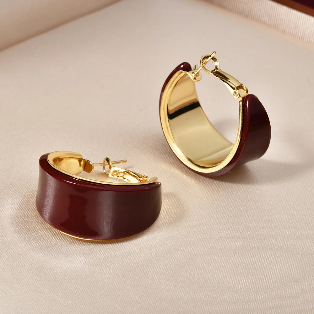 European and American Hoop Earrings C-shaped Fashion Elegant Earrings Leopard Print Luxury High-end Women's Earrings Wholesale