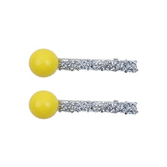 Luxurious Yellow Glitter Hair Clips for Baby Girls Alligators Kids Child Hair Accessories Alloy Rhinestone Cute Sweet Parties