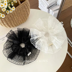 Elegant French Style Tulle Hair Ties for Women and Girls Lightweight Lace Scrunchies Stylish Accessories for Summer