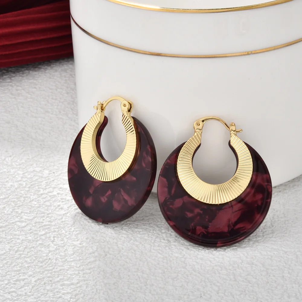 Women's Fashionable Hoop Earrings Artistic Retro High-end Leopard Print Earrings Elegant Trendy Ear Accessories Autumn Winter