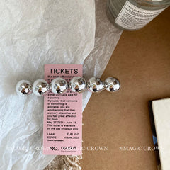 Women's Minimalistic Small Alloy Beads Hair Snap Clips Lustrous Hair Claws for Party Office Use Accessories in Stock