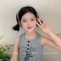 Kids Solid Color Bowknot Wide Headbands Trendy Beauty Cool Wholesale in Stock Hairbands Accessories for Children Daily School