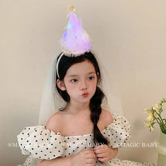 Test Classic Cute Glitter Birthday Headband for Baby Girls Simple Hair Bands Accessories for Kids Children