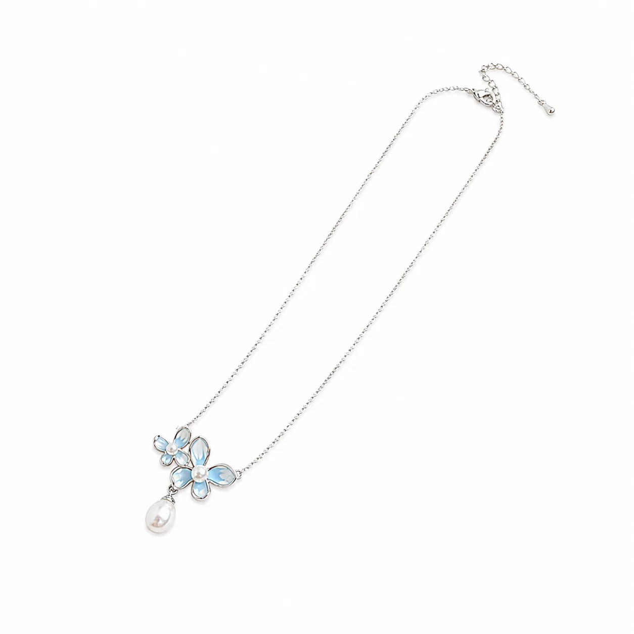 Fashion Freshwater Pearl S925 Silver Jewelry Sets for Girls Flower Copper White K Plated Earrings Necklaces for Women Ladies