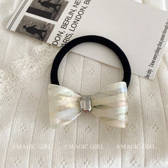 Sweet Simple High Elastic Acetate Bowknot Scrunchies for Girls Fashion Chic Trendy Hair Ties for Women Ladies Hair Accessories