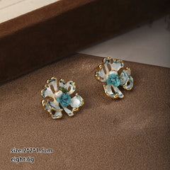 Fashion Flower S925 Silver Freshwater Pearl Stud Earrings for Girls 18K Gold Plated Jewelry for Women Ladies Wholesale Bulk
