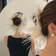 Luxurious Magic Crown Solid Color Chic Exaggerated Scrunchies Girls Fashion Elegant Handmade Lightweight High Hair Ties Hair