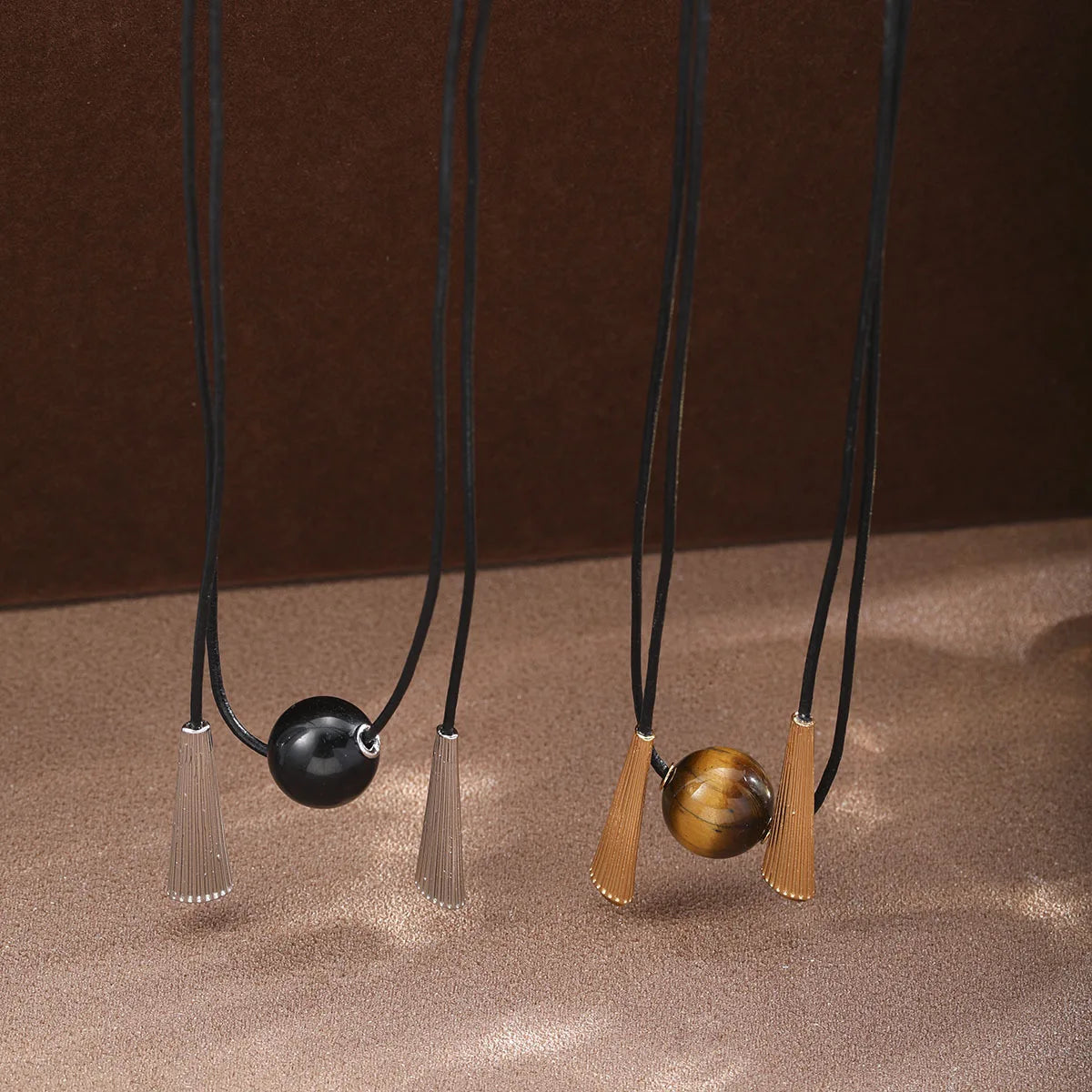 Fashion Marquise Tiger Eye Stone Alloy Necklaces for Women Men Simple Jewelry Wholesale China Manufacturer Low MOQ Trendy