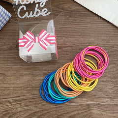 Hot Sale Colorful High Elastic Solid Color Small Scrunchies Trendy Graceful Classic in Stock Hair Ties Accessories for Women Kid