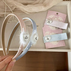 Fashion Sweet Feather Cute Hair Clips for Girls Trendy Elegant Alligator Head Band for Women Ladies Hair Accessories in Stock