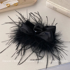 Solid Color Black Large Bowknot Hair Claw Clips Fashion Elegant Wholesale in Stock Hairpins Clamps Accessories for Women Daily
