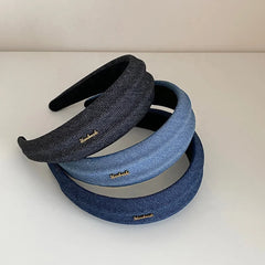 Women Solid Colored Blue Black Wide Headbands Fashion Elegant Customized Bulk Order in Stock Hairbands Accessories for Female