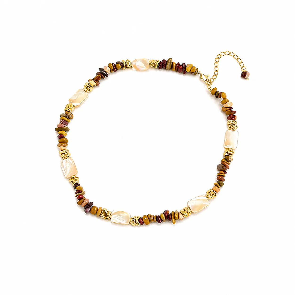 Fashion Abalone Shell Tiger Eye Stone Freshwater Pearl Necklaces for Girls Trendy Jewelry for Women Ladies Wholesale Bulk
