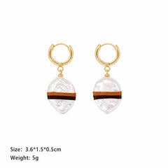 Fashion Baroque Pearl Copper 18K Gold Plated Drop Earrings for Girls Simple Jewelry for Women Lady Wholesale China Manufacturer