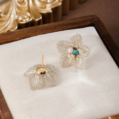 Fashion Luxury Copper Wire Crochet 18K Gold Earrings for Girls Vintage Artisan Work Jewelry for Women Ladies Wholesale Bulk