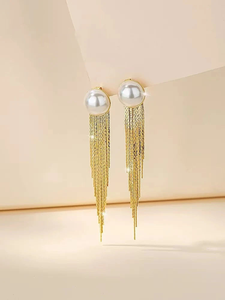 Women Flower Shape Imitation Pearl Hot Sale Drop Earring Fashion Graceful Elegant Bulk Jewelry Accessories for Female Causal Use