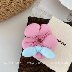 Fashion Solid Color Cute Sweet Bowknot Scrunchies for Baby Girls Kawaii Elegant Hair Ties for Kids Hair Accessories in Stock