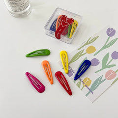 Classic Simple Solid Color Cute Hair Clips for Girls Kids Sweet Fashion Snap Clips for Women Ladies Hair Accessories Haarspange