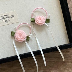 Fashion Flower Ribbon Scrunchies for Baby Girls Sweet Cute Elegant Hair Ties for Kids Children Teens Hair Accessories in Stock