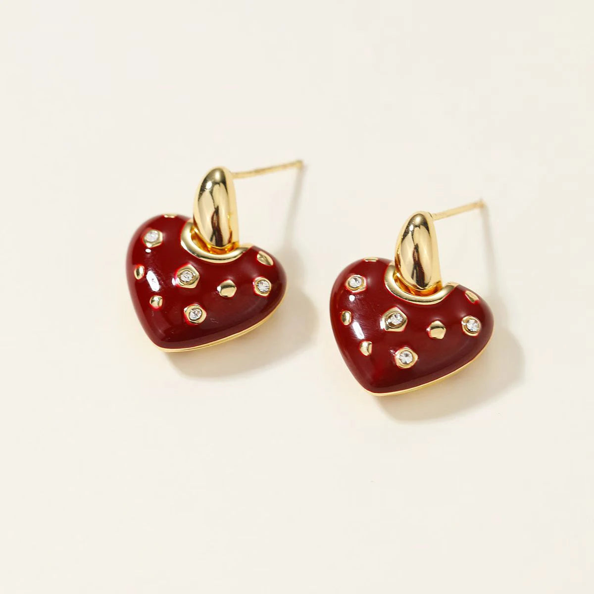 Elegant Sweet Flowers Solid Color Red Drop Earrings for Girls Dainty Minimalistic Jewelry for Women Ladies Accessories Chic