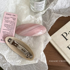 Women's Elegant Vintage French Acetate Hair Snap Clips Simple Fashion Hairpins Claws for Daily Use and Party Accessory