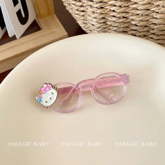 Sweet Cute Alloy Glasses Kitty Cat Animals Hair Clips Trendy Hair Accessories for Baby Girls' Parties