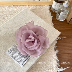 Korean Style Solid Color Flower Hair Claw Clips for Women Elegant Chic Hair Accessories for Girls Brand New Sweet Solid Fabric