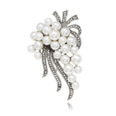 Fashion Glitter Imiattion Pearl Sparkle Brooches for Girls Sweet Elegant Sparkle Pins Jewelry for Women Ladies Accessories