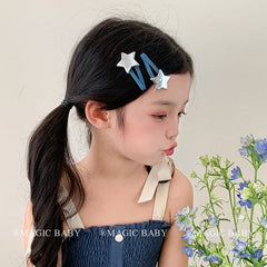 Minimalistic Denim Star Animal Hair Clips for Baby Girls Sweet Fashion Cute Snap Clips for Kids Children Hair Accessories Chic
