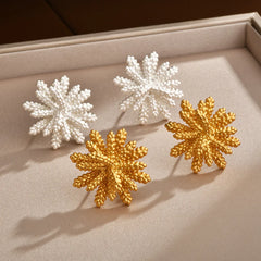Matte Gold Silver Filigree Hollow Swirl Textured Stud Earrings Elegant Organic Design Statement Unique Jewelry Women Accessories