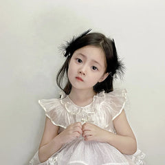 Classic Ballet Solid Color Feather Imitation Pearl Hair Clips for Baby Girls Fashion Alligators for Kids Child Hair Accessories