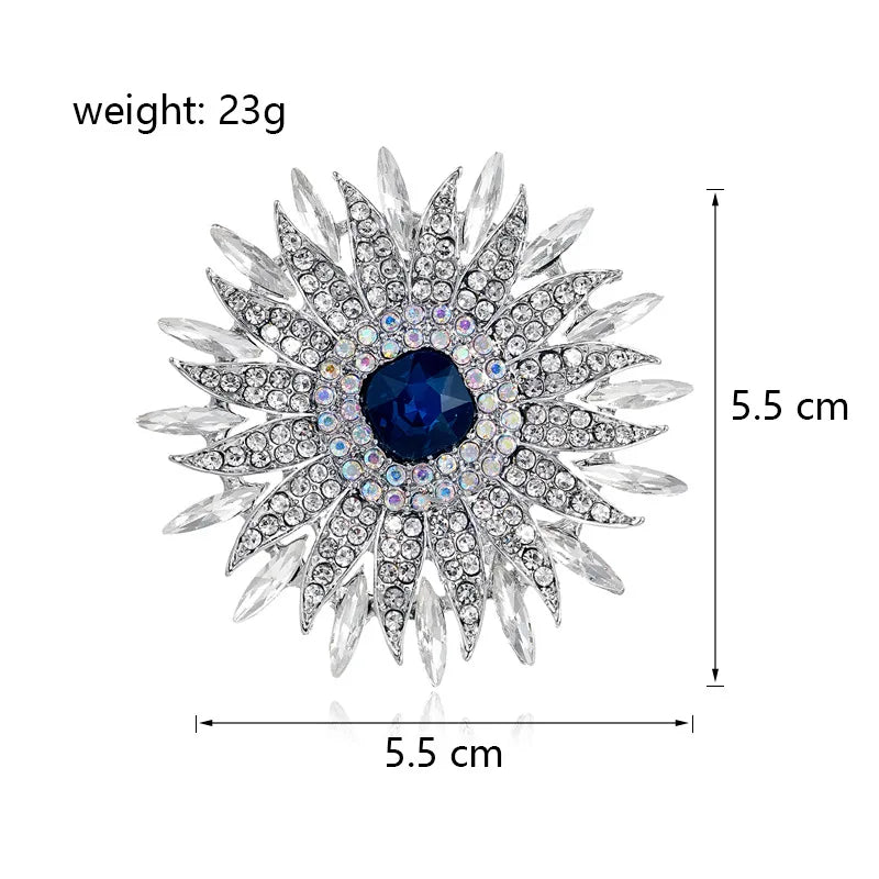 Fashion Glitter Rhinestone Sweet Brooches for Girls Sweet Elegant Luxury Pins Jewelry for Women Ladies Accessories Wholesale