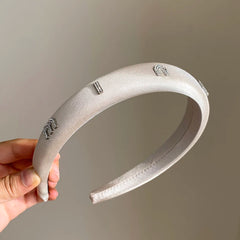 Hot Sale Pink Solid Color Letter Rhinestone Headbands Trendy Graceful Customized in Stock Hairbands Accessories for Women Daily