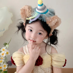 Fashion Bear Ear Fluffy Head Band for Baby Girls Cartoon Stylish Cute Sweet Hair Band for Kids Children Hair Accessories Chic