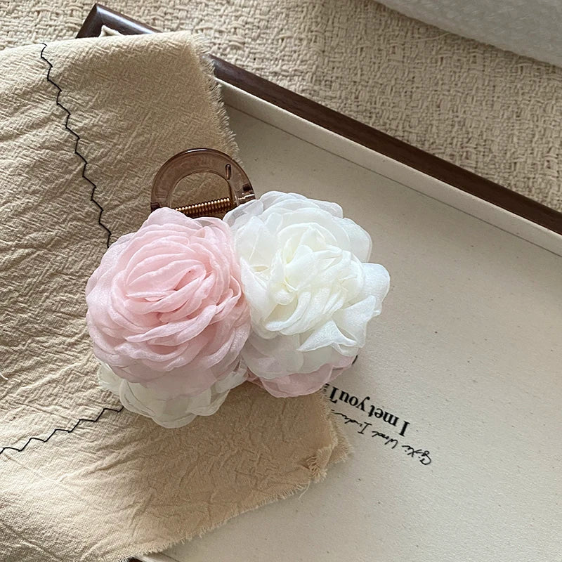 Fashion Sweet Flower Elegant Floral Hair Claw Clips for Girls Elegant Cute Hair Accessories for Women Ladies Chinese Supplier