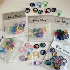 Children's Sweet Hair Accessory Set Multiple Color Beads Small Decorative Hair Ties Alligator Clips Fashion Hairpins Scrunchies