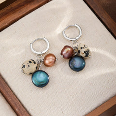 Female Freshwater Pearl Copper Plated Palladium White K Spotted Beads Earring Fashion Elegant Factory Price in Stock Jewelry